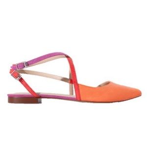 Zara Multicolor Faux Suede Cross Back Sandals